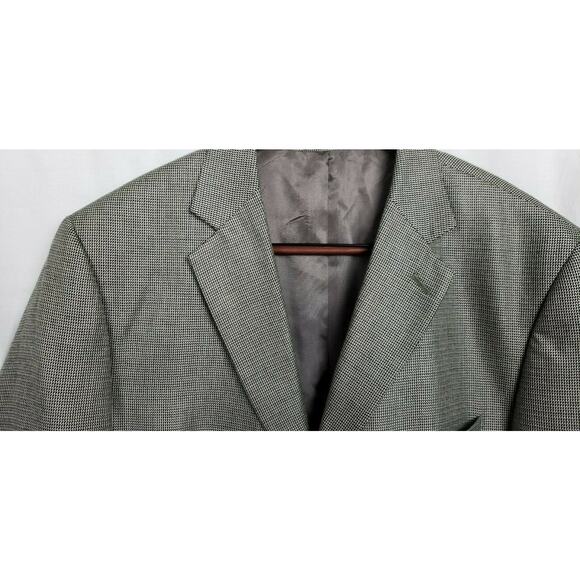 Stafford Men's Blazer 3 Button Black/Gray Sports Coat Size 46R Jacket Silk Wool - Picture 3 of 11